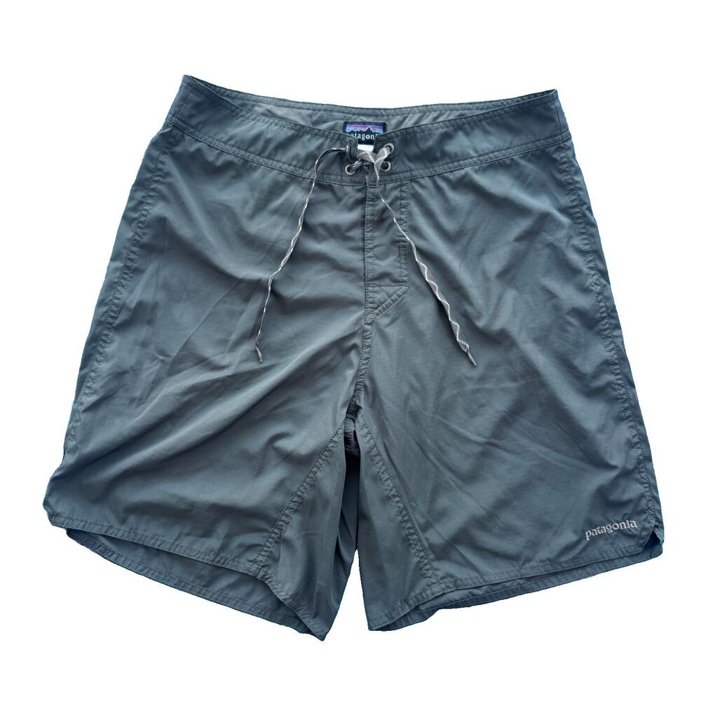 Patagonia Men’s Size 32 Gray Board Shorts Swim Trunks GUC Classic Drawstring